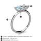5 - Zoya Pear Shape Aquamarine & Princess Shape GIA Certified Diamond 2 Stone Duo Ring 