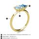 5 - Zoya Pear Shape Aquamarine & Princess Shape Blue Topaz 2 Stone Duo Ring 