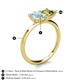 5 - Zoya Pear Shape Aquamarine & Princess Shape Peridot 2 Stone Duo Ring 