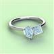 3 - Zoya Pear & Princess Shape Aquamarine 2 Stone Duo Ring 