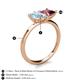 5 - Zoya Pear Shape Aquamarine & Princess Shape Rhodolite Garnet 2 Stone Duo Ring 