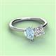 3 - Zoya Pear Shape Aquamarine & Princess Shape Forever One Moissanite 2 Stone Duo Ring 