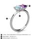 5 - Zoya Pear Shape Aquamarine & Princess Shape Amethyst 2 Stone Duo Ring 