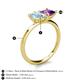 5 - Zoya Pear Shape Aquamarine & Princess Shape Amethyst 2 Stone Duo Ring 