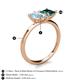 5 - Zoya Pear Shape Aquamarine & Princess Shape London Blue Topaz 2 Stone Duo Ring 
