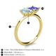 5 - Zoya Pear Shape Aquamarine & Princess Shape Tanzanite 2 Stone Duo Ring 