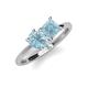 4 - Zoya Pear & Princess Shape Aquamarine 2 Stone Duo Ring 