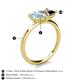 5 - Zoya Pear Shape Aquamarine & Princess Shape Black Diamond 2 Stone Duo Ring 