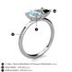 5 - Zoya Pear Shape Aquamarine & Princess Shape Black Diamond 2 Stone Duo Ring 