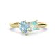 1 - Zoya Pear Shape Aquamarine & Princess Shape Lab Created Opal 2 Stone Duo Ring 