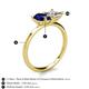 5 - Zoya Pear Shape Blue Sapphire & Princess Shape Certified Diamond 2 Stone Duo Ring 