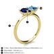 5 - Zoya Pear Shape Blue Sapphire & Princess Shape Blue Topaz 2 Stone Duo Ring 