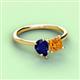 3 - Zoya Pear Shape Blue Sapphire & Princess Shape Citrine 2 Stone Duo Ring 