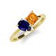4 - Zoya Pear Shape Blue Sapphire & Princess Shape Citrine 2 Stone Duo Ring 