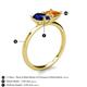 5 - Zoya Pear Shape Blue Sapphire & Princess Shape Citrine 2 Stone Duo Ring 