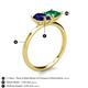 5 - Zoya Pear Shape Blue Sapphire & Princess Shape Lab Created Emerald 2 Stone Duo Ring 