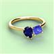 3 - Zoya Pear Shape Blue Sapphire & Princess Shape Tanzanite 2 Stone Duo Ring 