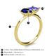 5 - Zoya Pear Shape Blue Sapphire & Princess Shape Tanzanite 2 Stone Duo Ring 