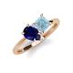 4 - Zoya Pear Shape Blue Sapphire & Princess Shape Aquamarine 2 Stone Duo Ring 