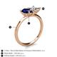 5 - Zoya Pear Shape Blue Sapphire & Princess Shape GIA Certified Diamond 2 Stone Duo Ring 