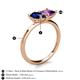 5 - Zoya Pear Shape Blue Sapphire & Princess Shape Amethyst 2 Stone Duo Ring 