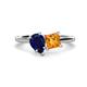 1 - Zoya Pear Shape Blue Sapphire & Princess Shape Citrine 2 Stone Duo Ring 