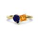 1 - Zoya Pear Shape Blue Sapphire & Princess Shape Citrine 2 Stone Duo Ring 