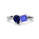 1 - Zoya Pear Shape Blue Sapphire & Princess Shape Tanzanite 2 Stone Duo Ring 