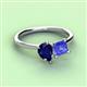 3 - Zoya Pear Shape Blue Sapphire & Princess Shape Tanzanite 2 Stone Duo Ring 