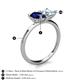 5 - Zoya Pear Shape Blue Sapphire & Princess Shape Aquamarine 2 Stone Duo Ring 