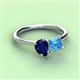 3 - Zoya Pear Shape Blue Sapphire & Princess Shape Blue Topaz 2 Stone Duo Ring 