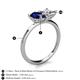 5 - Zoya Pear Shape Blue Sapphire & Princess Shape GIA Certified Diamond 2 Stone Duo Ring 