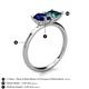 5 - Zoya Pear Shape Blue Sapphire & Princess Shape London Blue Topaz 2 Stone Duo Ring 