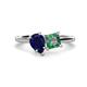1 - Zoya Pear Shape Blue Sapphire & Princess Shape Lab Created Alexandrite 2 Stone Duo Ring 