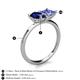 5 - Zoya Pear Shape Blue Sapphire & Princess Shape Tanzanite 2 Stone Duo Ring 