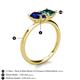 5 - Zoya Pear Shape Blue Sapphire & Princess Shape London Blue Topaz 2 Stone Duo Ring 