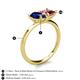 5 - Zoya Pear Shape Blue Sapphire & Princess Shape Pink Tourmaline 2 Stone Duo Ring 