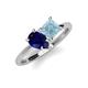 4 - Zoya Pear Shape Blue Sapphire & Princess Shape Aquamarine 2 Stone Duo Ring 