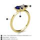 5 - Zoya Pear Shape Blue Sapphire & Princess Shape Black Diamond 2 Stone Duo Ring 