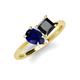 4 - Zoya Pear Shape Blue Sapphire & Princess Shape Black Diamond 2 Stone Duo Ring 
