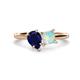 1 - Zoya Pear Shape Blue Sapphire & Princess Shape Lab Created Opal 2 Stone Duo Ring 