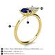 5 - Zoya Pear Shape Blue Sapphire & Princess Shape Lab Created Opal 2 Stone Duo Ring 