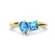 1 - Zoya Pear & Princess Shape Blue Topaz 2 Stone Duo Ring 