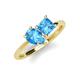 4 - Zoya Pear & Princess Shape Blue Topaz 2 Stone Duo Ring 