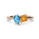 1 - Zoya Pear Shape Blue Topaz & Princess Shape Citrine 2 Stone Duo Ring 