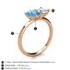 5 - Zoya Pear Shape Blue Topaz & Princess Shape Aquamarine 2 Stone Duo Ring 