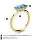 5 - Zoya Pear & Princess Shape Blue Topaz 2 Stone Duo Ring 