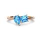 1 - Zoya Pear & Princess Shape Blue Topaz 2 Stone Duo Ring 
