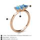 5 - Zoya Pear & Princess Shape Blue Topaz 2 Stone Duo Ring 