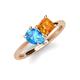 4 - Zoya Pear Shape Blue Topaz & Princess Shape Citrine 2 Stone Duo Ring 